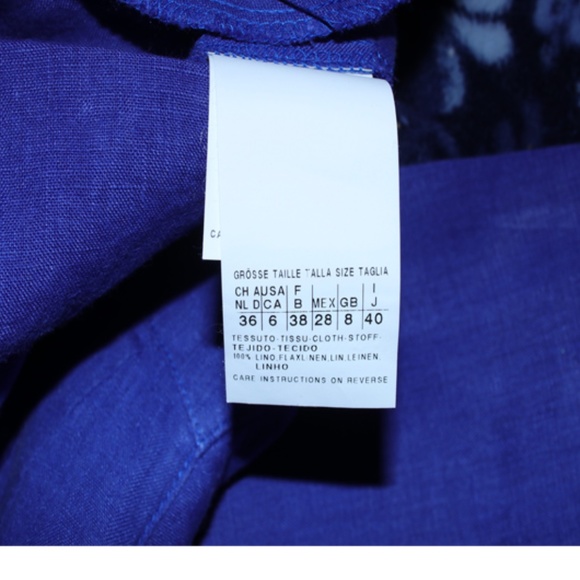 MAX MARA WEEKEND  100% LINEN LONG SLEEVE TOP WITH PEARL BUTTONS SZ 6 - Picture 7 of 7